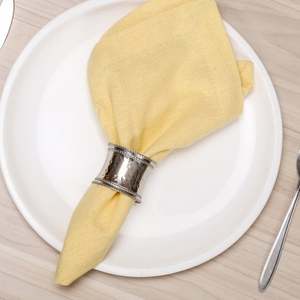 Vintage Metal <b>Napkin</b> Rings Set of 12 <b>Silver</b> Handmade Hammered Texture Table Decor - Product Image 3