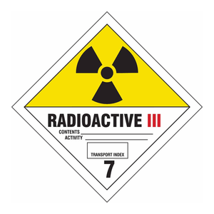 Brady Radioaktivität III Verkehrsschild Sicherheitsschild 4x4 Zoll PVC-Tafel Innen/Außen Gefahrenbereich Warnmarkierung - Product Image 2
