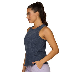 Débardeur sans manches noir délavé à col rond taille L pour femme, et débardeur sans manches lilas moyen pour femme sportive - Product Image 3