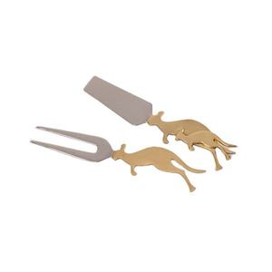 Ensemble de couteaux à fromage et à dessert en laiton massif faits à la main, couverts de luxe pour un service élégant sur plateau de charcuterie, ensemble de couverts à fromage - Product Image 4