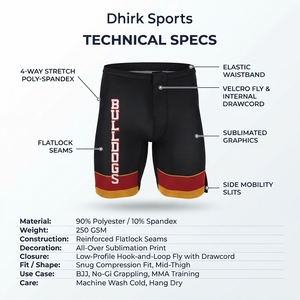 Short de Compression Homme en Tissu Tricoté Extensible à Séchage Rapide pour MMA, Muay Thai, Grappling, Kickboxing et Boxe – Vente Flash - Product Image 4