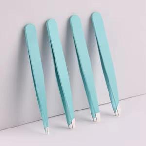Pinzas Quirúrgicas de Precisión Morje para Pestañas, Acero Inoxidable, Punta Lisa, Color Verde Azulado, Juego de 4, Modelo MS-ET-0007 - Product Image 1