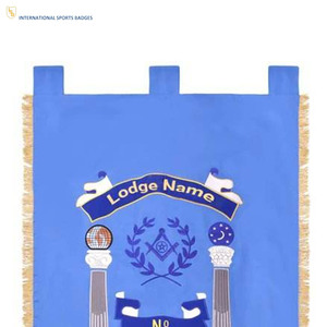 Nouvelle Arrivée : Bannières de Régalia Maçonniques Personnalisées Brodées avec Épingle de Sûreté, en Satin Premium, Finition à Franges Décoratives - Product Image 2