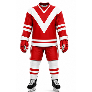 Custom Logo Ice Hockey Jersey Uniform Sets Printed Lightweight 100% Polyester High Quality Sports Gear - Product Image 1