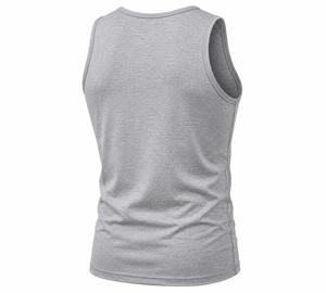 Débardeur tricoté gris uni tendance pour homme, style décontracté et sportif, 100 % coton, séchage rapide, respirant, ODM - Product Image 5