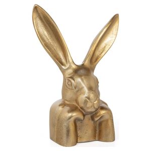 Escultura moderna de conejo de aluminio para decoración de hogar de lujo, exhibición en mesa de sala de estar y acento interior elegante. - Product Image 1