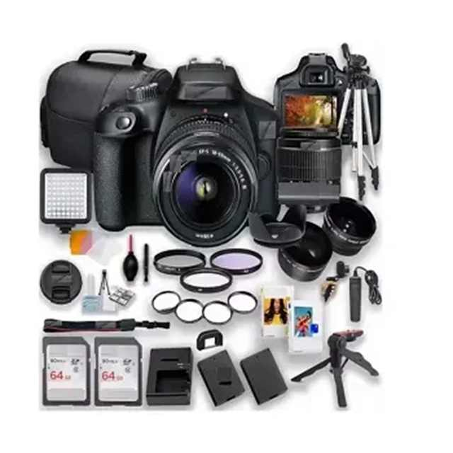 BRAND NEW 4000D T100 HD DSLR Camera with 2m Focal Length Rechargeable Battery SD Card Image Stabilization