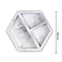 Bebox - Bandeja de Cemento para Joyería, Diseño Hexagonal, 124x107x14mm, Kit de Manualidades para Decoración del Hogar y Regalos