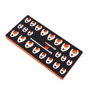 Set di chiavi a zoccolo da 24 pezzi con attacco da 3/8 di pollice, 2 prolunghe, SAE 3/8-1 pollice, metrico 10-22 mm, in acciaio CR-MO - Product Image 5