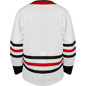 Maillots de hockey sur glace personnalisés avec impression par sublimation sur le devant, uniformes d'équipe, 100% polyester, évacuation de l'humidité, séchage rapide, unisexe, adulte, double - Product Image 2