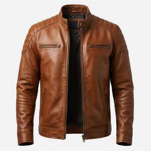 Chaqueta de Motociclista de Cuero Genuino para Hombre de la Mejor Calidad, Nueva Colección de Invierno, Chaquetas de Motocicleta con Protecciones Desmontables Personalizadas - Product Image 1