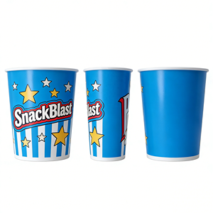 Cubo de Palomitas de Maíz Snack Attack de 36oz/32oz, Desechable, de Papel, Grado Alimenticio, Materiales Reciclados, Colores Personalizables, 50000 Unidades - Product Image 3