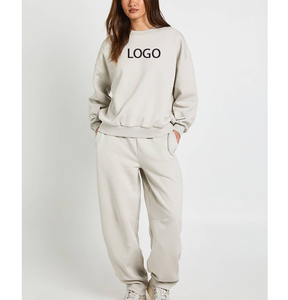 ชุดจ็อกเกอร์ผู้หญิงปักลายตามสั่ง เสื้อสเวตเชิ้ตคอกลมผ้าฝ้ายผสมโพลีเอสเตอร์สำหรับฤดูหนาว ไซส์ US ทรงหลวม ชุดวอร์มเข้าชุด - Product Image 5