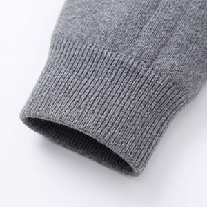 Cardigan en laine gris pour homme, col rond, manches longues, couleur unie, tricot anti-boulochage, vêtement d'hiver - Product Image 6