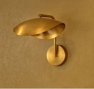 Handcrafted Brass Art Deco Round <b>Wall</b> <b>Sconce</b> | Two-<b>Light</b> <b>Wall</b> Lamp for Home Office | Vintage Designer Lighting KULSOOM - Product Image 4