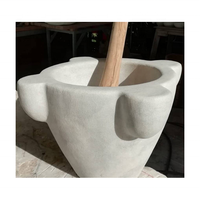 Mortier et pilon en marbre de qualité supérieure, finition rugueuse, outil de cuisine écologique pour salle à manger, usage quotidien, vente en gros disponible
