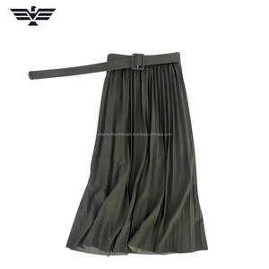 Falda Midi de Gasa Ligera y Elegante de Verano para Mujer, Diseño Plisado de Cintura Alta, Transpirable, Dulce, Natural y Lisa - Product Image 4