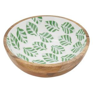 Grand bol en bois avec finition émaillée, idéal pour servir les repas familiaux, les collations ou les fruits frais au quotidien - Product Image 4