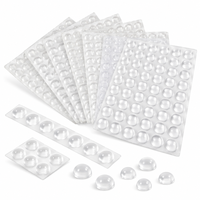 Coussinets transparents en PVC demi-ronds pour porte vitrée, autocollants, protection contre les rayures, 12x4mm