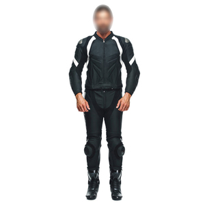 Combinaison de moto en cuir noire pour homme, manches longues, coupe-vent, toutes saisons, équipement de protection - Product Image 2