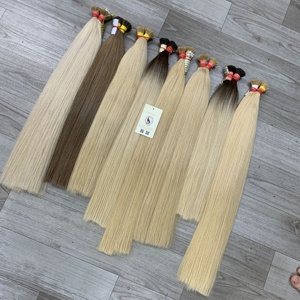 Venta al por mayor Remy Virgen cutícula alineada doble dibujado Ombre Rubio y platino a granel cabello humano vietnamita - Product Image 4