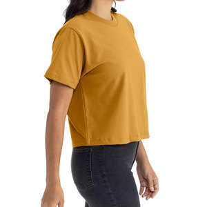 Custom Brand Vintage Yoga Fitness Women <b>Crop</b> T-Shirt Summer Short Sleeve Quick Dry Anti-Wrinkle Regular Fit Athletic Tee Shirt - Product Image 3