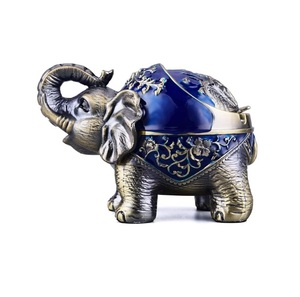 Cenicero de metal con forma de elefante y tapa, a prueba de viento, para exterior e interior, para hierbas, decoración vintage práctica - Product Image 4