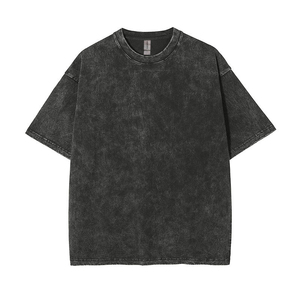 เสื้อยืดโอเวอร์ไซส์สไตล์วินเทจสำหรับผู้ชาย ผ้าคอตตอน 100% หนานุ่ม ซักฟอกแบบ Snow Wash และ Stone Wash - Product Image 1