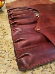 Sac de rangement pour couteaux en cuir véritable sur mesure, fait main, avec bandoulière réglable, étui à couteaux de chef LKR-0230 - Product Image 2