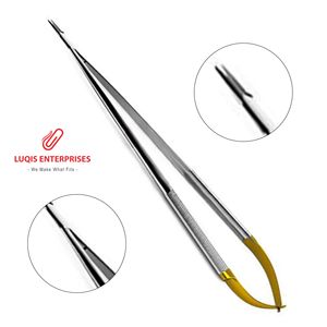 Porte-aiguilles microchirurgical Jacobson en carbure de tungstène, manche rond en acier inoxydable, instrument microchirurgical à mors TC - Product Image 1