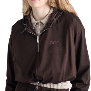 Custom Women's Reversible Cotton Jersey Re-Nylon Hoodie Boxy Fit Cropped Hoodie Luxury Streetwear <b>Jacket</b> OEM manufacturer - Product Image 2