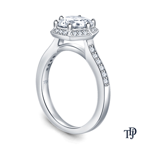 Bague en or 10K avec halo hexagonal enchanteur et diamant central (naturel) – Vente en gros OEM, fabricant et distributeur - Product Image 2