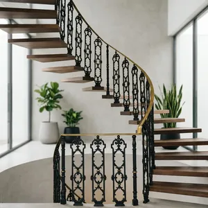 Système de main courante en fer et laiton de qualité supérieure, piliers décoratifs en métal antique pour la rénovation des escaliers domestiques - Product Image 5