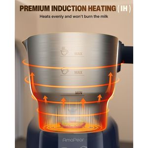 Mousseur à lait électrique automatique 6-en-1 et chauffe-lait 16,9 oz pour café, bleu - Product Image 4