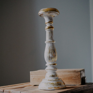 Hand Carved Wooden Candle Holder Gold Accent Traditional Decorative Tealight Stand for Home Wedding Festival Decor - Product Image 4