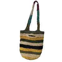 Sac fourre-tout en chanvre fait main au crochet, fil de chanvre filé à la main, sac à bandoulière ouvert pour l'été, l'automne, l'hiver, le printemps, écologique, style bohème, marché, plage