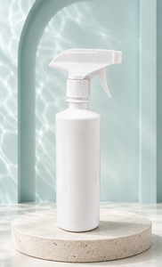 Bouteille pulvérisateur en plastique blanche cylindrique de 500 ml avec pulvérisateur à pompe, usage domestique, matériau PP - Product Image 2
