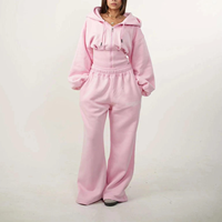 Hoodie court zippé de haute qualité pour femmes, en coton tricoté respirant et à séchage rapide, style streetwear.