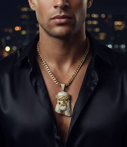 Pendentif Croix Hip Hop Personnalisé Haut de Gamme Sertie de Moissanite, Disponible en Argent, Or 10K, Or 14K, Acier Inoxydable – Bijoux - Product Image 2