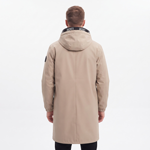Men's <b>Plus</b> <b>Size</b> Hooded Double Breasted Canvas Windbreaker Down <b>Coat</b> Breathable Lightweight Waterproof Long Hiking Jackets - Product Image 3