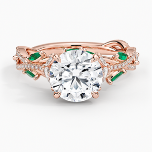 Bague de fiançailles en diamant à motif floral, plaquée or 18 carats, sertie pavé, bijoux fins de luxe pour femmes - Product Image 5