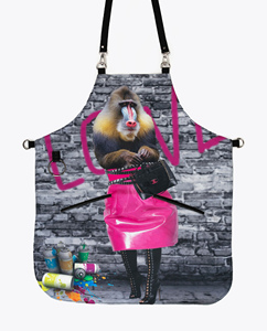 Capa de Peluquería con Estampado Artístico de Vegetales, Delantal Textil con Cintura Ajustable para Estilistas - Product Image 5