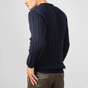 Cardigan en laine 100% pour homme avec logo brodé sur le devant, pull chaud en tricot, décontracté, pour l'extérieur, automne-hiver, nouveau style - Product Image 4