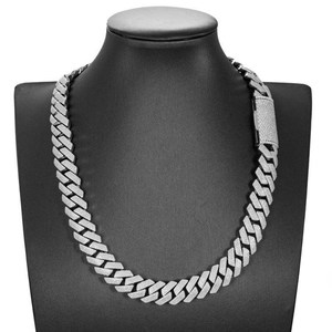 Cadena Cubana de Plata 925 con Baño de Rodio para Hombre, Collar Estilo Hip Hop para Uso Diario - Product Image 1