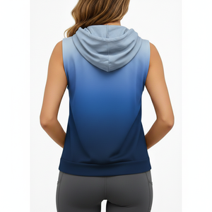 Sudaderas con Capucha de Alta Calidad para Mujer, 100% Algodón, para Gimnasio, con Logotipo Personalizado, sin Mangas, Ropa Deportiva con Patrón Sólido - Product Image 6