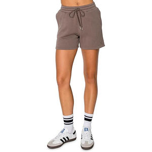 Shorts Forrados de Sherpa para Mujer, con Ribete de Piel Sintética, Cintura Alta, Bolsillos Laterales, Cordón Ajustable, Cómodos para el Invierno - Product Image 1