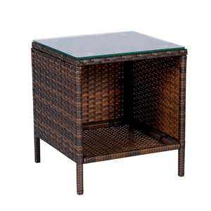 Ensemble de jardin en rotin, 2 chaises, coussins, table avec plateau en verre, design moderne, résistant aux intempéries, meubles d'extérieur pliables, salon - Product Image 3
