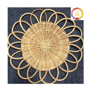 แผ่นรองจานหวายทรงกลม |   จานรองอาหารทอมือจากวัสดุธรรมชาติ |   อุปกรณ์บนโต๊ะอาหารรักษ์โลก 35 ซม. ผู้ผลิต OEM ขายส่ง - Product Image 3