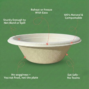 Bol rond biodégradable de 180 ml en bagasse, bol jetable en pulpe de canne à sucre pour servir les aliments, compostable, respectueux de l'environnement, pour l'exportation - Product Image 4