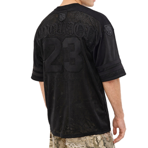 Hot Seller V Neck Jersey Oversized Streetwear Minimal Graphic Sports Tee Men Women Breathable Polyester Moisture Wicking - Product Image 2